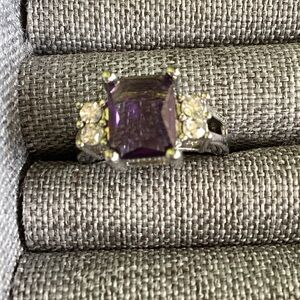 Silver Ring with Purple Gemstone